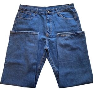 Open Trails Men's Relaxed Fit Blue Denim Jeans Size 36x32 5 Pocket Work Pants